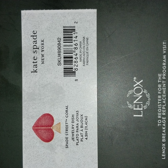 🆕kate spade/Lenox Collaboration Endearing Spade Dish in dark pink/coral - Picture 15 of 16